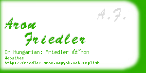 aron friedler business card